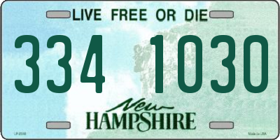 NH license plate 3341030