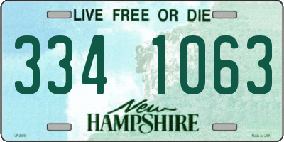 NH license plate 3341063