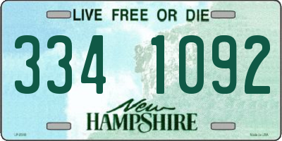 NH license plate 3341092