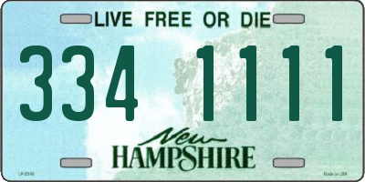 NH license plate 3341111