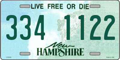 NH license plate 3341122