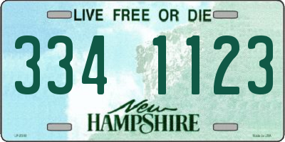 NH license plate 3341123