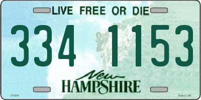 NH license plate 3341153