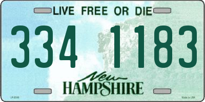 NH license plate 3341183