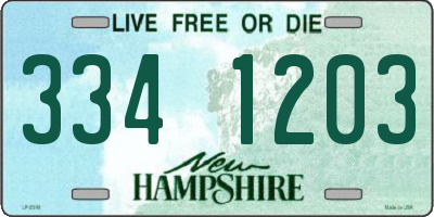 NH license plate 3341203