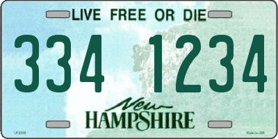NH license plate 3341234