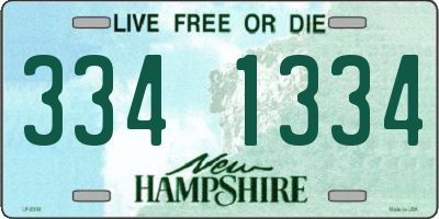 NH license plate 3341334