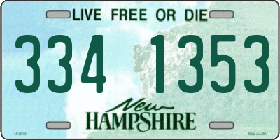 NH license plate 3341353