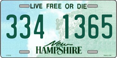 NH license plate 3341365