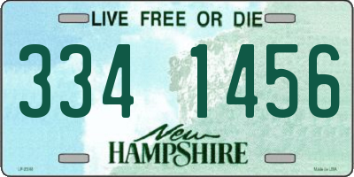 NH license plate 3341456