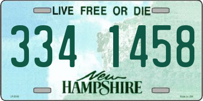 NH license plate 3341458