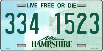 NH license plate 3341523
