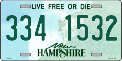 NH license plate 3341532