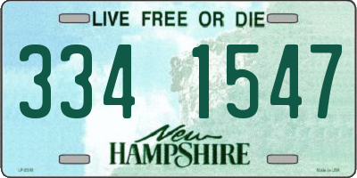NH license plate 3341547