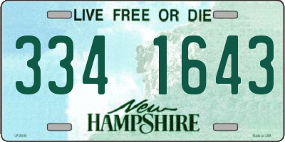 NH license plate 3341643