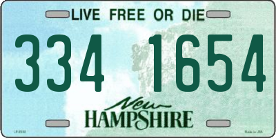 NH license plate 3341654