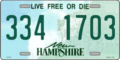 NH license plate 3341703