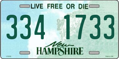 NH license plate 3341733
