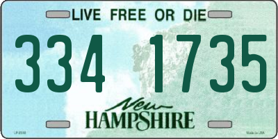 NH license plate 3341735