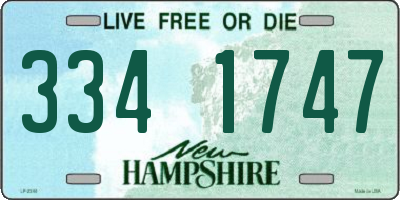 NH license plate 3341747