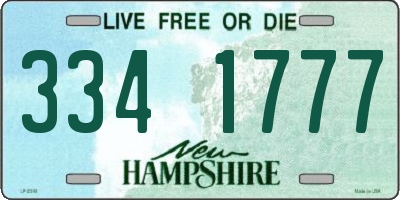 NH license plate 3341777