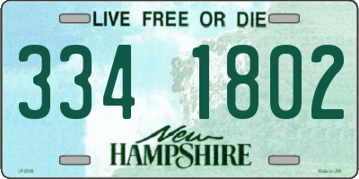NH license plate 3341802
