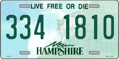 NH license plate 3341810