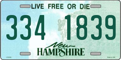NH license plate 3341839