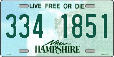 NH license plate 3341851