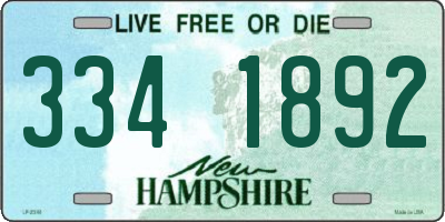 NH license plate 3341892