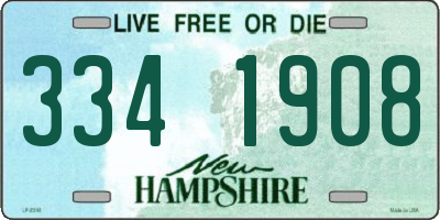 NH license plate 3341908