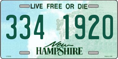 NH license plate 3341920