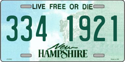 NH license plate 3341921