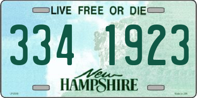 NH license plate 3341923