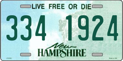 NH license plate 3341924