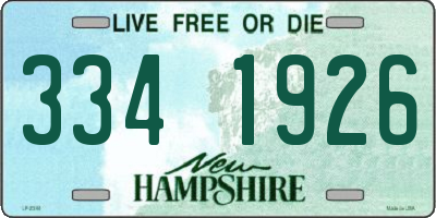 NH license plate 3341926