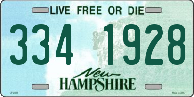 NH license plate 3341928