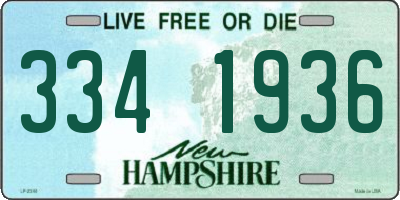 NH license plate 3341936