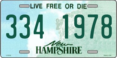 NH license plate 3341978