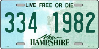 NH license plate 3341982