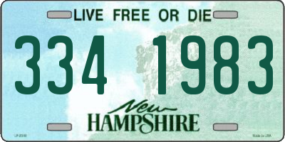 NH license plate 3341983