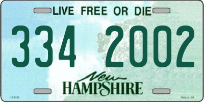 NH license plate 3342002