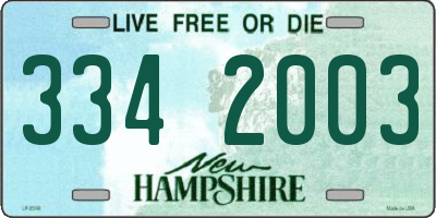 NH license plate 3342003