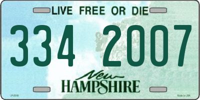 NH license plate 3342007