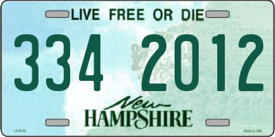 NH license plate 3342012
