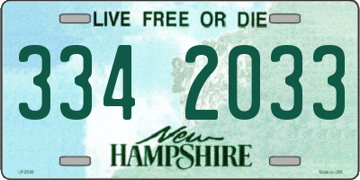 NH license plate 3342033