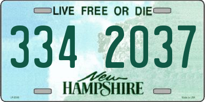 NH license plate 3342037