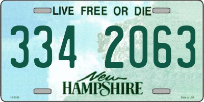 NH license plate 3342063