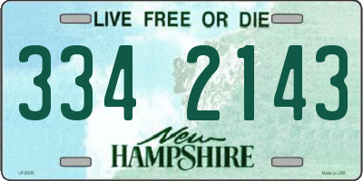 NH license plate 3342143