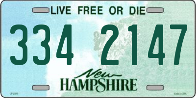 NH license plate 3342147